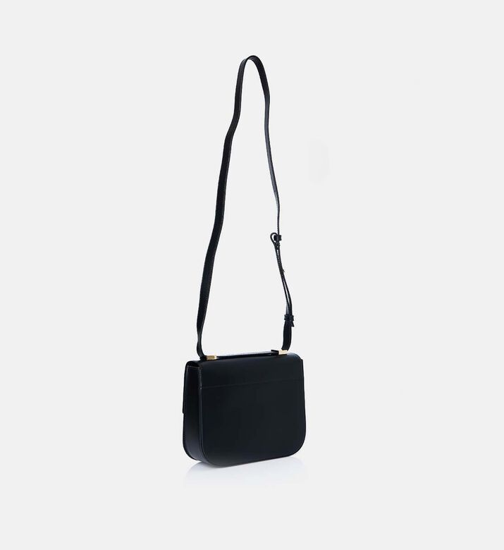 Demellier Vancouver Smooth Leather Cross Body Bag, Black, Packshot View