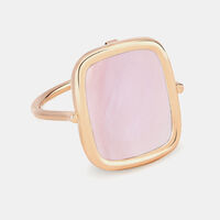Pink Mop Antique Gold Ring 18k