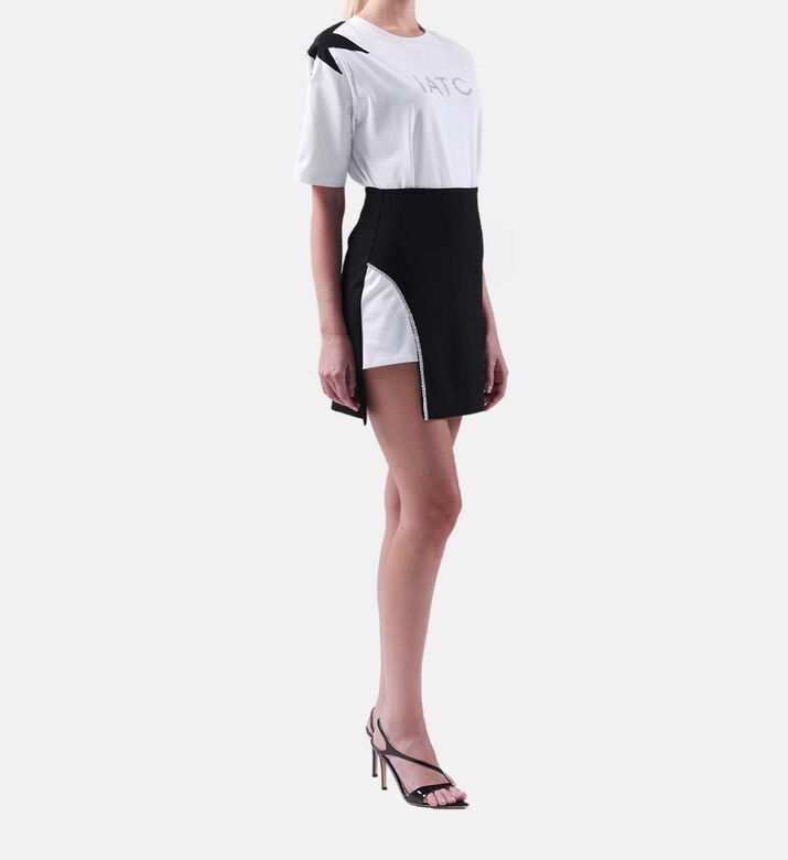 Crystal Crepe Cotton Mini Skirt