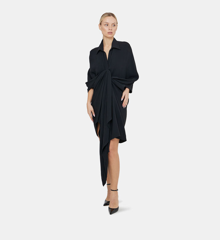 Poplin Asymmetric Shirt Dress