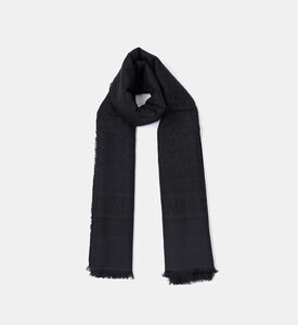 Jacquard Logo Frayed-finish Scarf