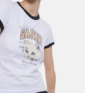 Ganni Cotton Kitty -print Regular-fit T-shirt, Model View