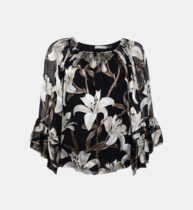 بلوزة أرديليا مطبوعة بأكتاف مكشوفة