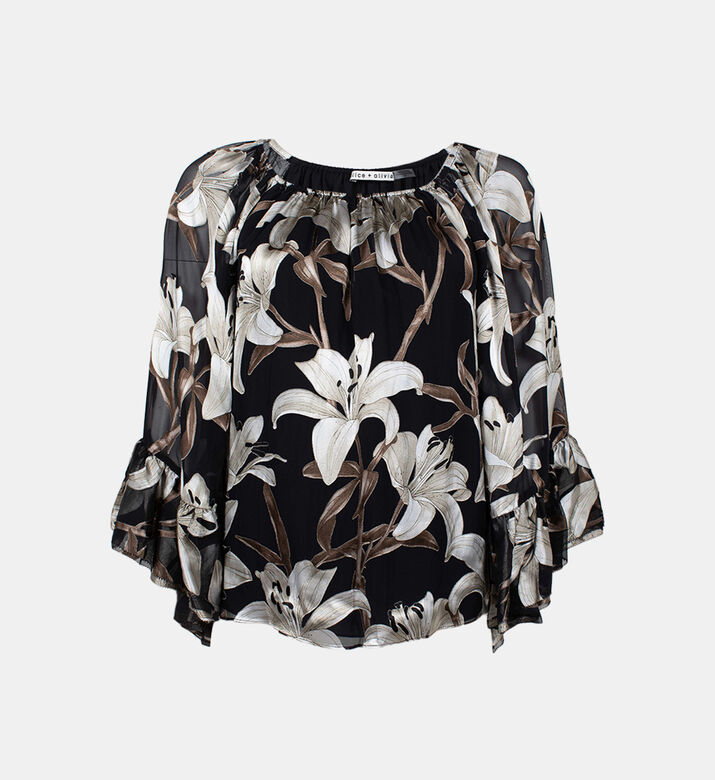 بلوزة أرديليا مطبوعة بأكتاف مكشوفة