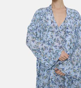 كيمونو بحواف مزينة بطبعة أزهار