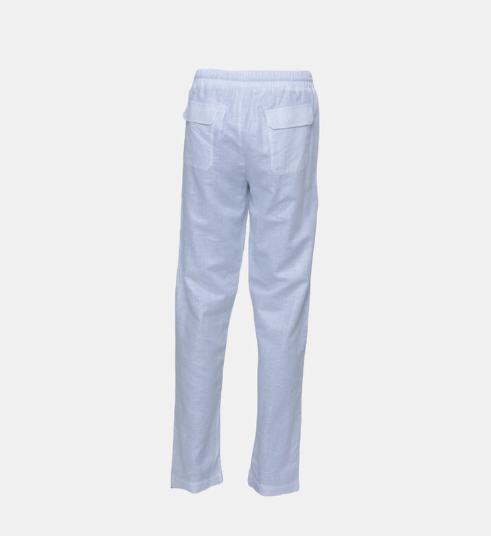 بنطلون قطن كتان بخصر مطاطي