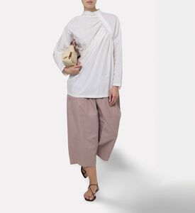 Dawei Asymmetric Button Closure Shirt, White, 40, Model View