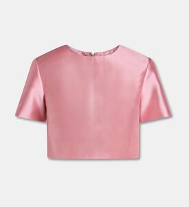 Savanna Elegant Mikado Cropped Top, Pink, M, Packshot View