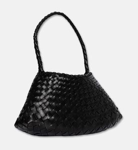 Dragon Diffusion Rosanna Woven Leather Baguette Bag, Black, Packshot View