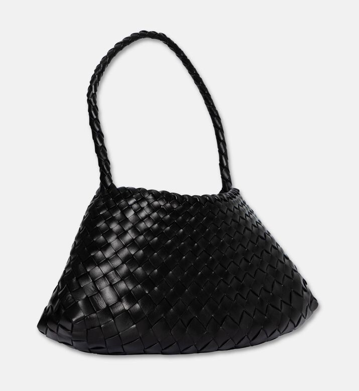 Dragon Diffusion Rosanna Woven Leather Baguette Bag, Black, Packshot View