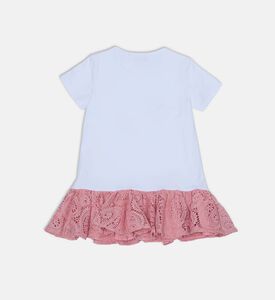 فستان قطن واسع بطبعة قلب وعقد