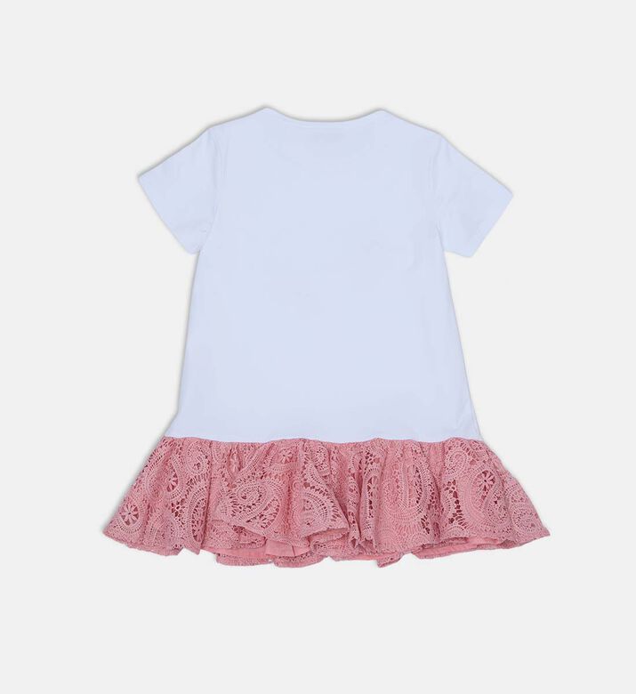 فستان قطن واسع بطبعة قلب وعقد