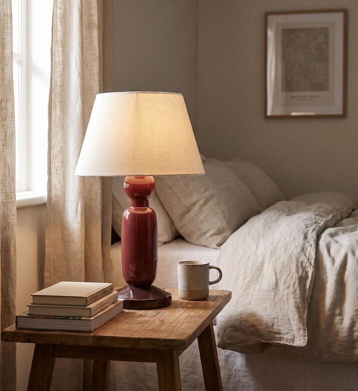 Home Deco and More Alrasid Fabric Wooden Table Lamp, Packshot View