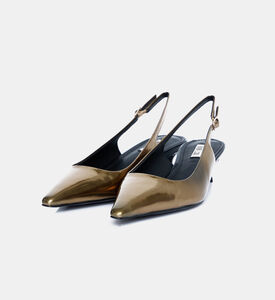 حذاء بكعب عالٍ بسير خلفي مفتوح معدني