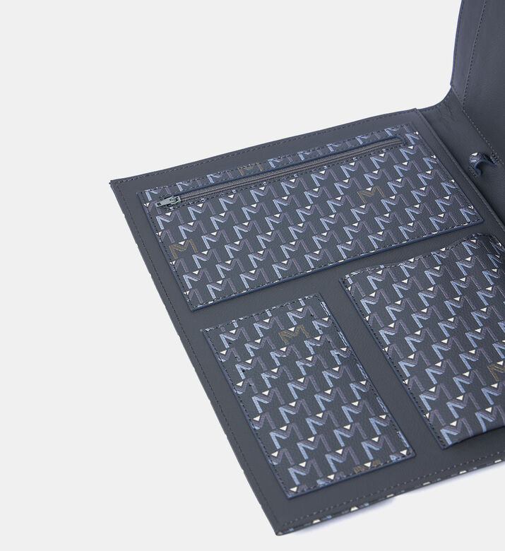 Leather Monogram-print File Bag