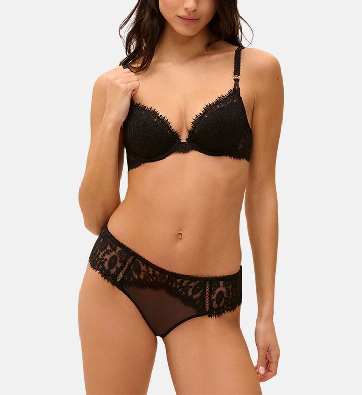 Floral Lace Scalloped Trim Push-up Bra Floral Lace Scalloped Trim Push-up Bra