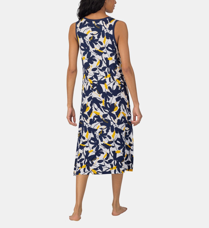 Floral-print Side Slit Sleep Dress