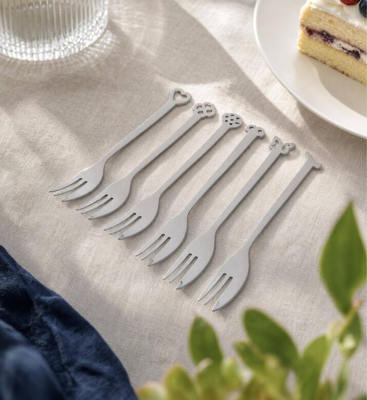 Mepra Evento 6-piece Cake Fork Set, Model View