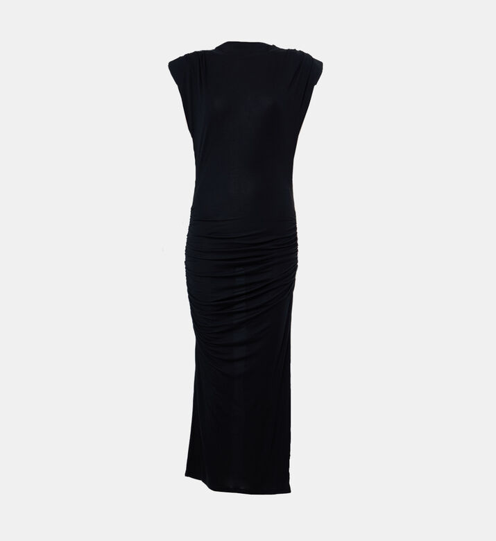 Padded Shoulder Short-sleeve Dress