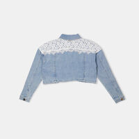 Lace-details Cropped Denim Jacket