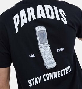 تيشيرت قطن بتطريز شعار بياقة مستديرة