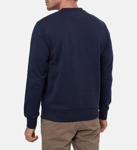Hackett London Printed Crewneck Long-sleeve Sweater, Blue, Xl, Model View