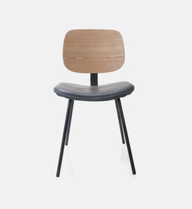 Leather Wood Back Waldo Chair