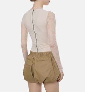 بودي سوت ضيق طويل الأكمام بزخارف أزهار