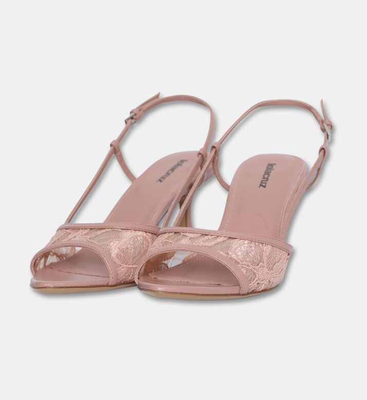 Lola Cruiz Alberta Lace Slingback Sandals, Nude, Eu-41, Packshot View