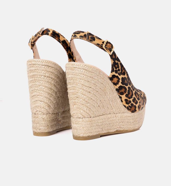 Tiger Open Toe Wedge Sandals