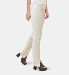 بنطال قطن مخملي بخصر عالي