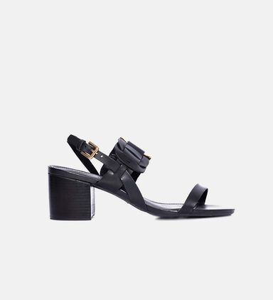 Leather Block Heel Sandals