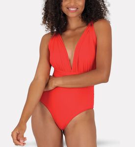 Rio De Sol Cross-front Belted One-piece Swimsuit, Model View