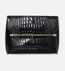 Strathberry Stylist Embossed Croc Crossbody Bag, Black, Packshot View