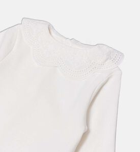 Tartine et Chocolat Ribbed Lace Collar T-shirt, Packshot View