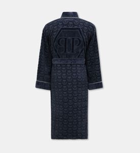 Philip Plein All-over Logo-print Bath Robe, Grey, S-m, Packshot View