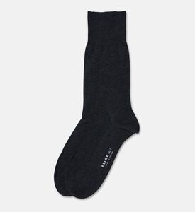 Falke Mid-calf Logo Printed Socks, Anthracite, 39-40, Packshot View
