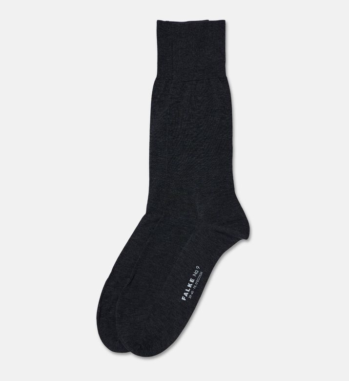 Falke Mid-calf Logo Printed Socks, Anthracite, 39-40, Packshot View
