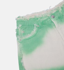 Airbrushed 5-pockets Denim Shorts
