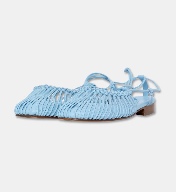Hereu Round-toe Knotted Sandals, Blue, Eu-38, Packshot View