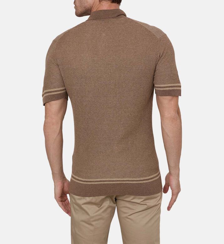 قميص بولو بمزيج كتان