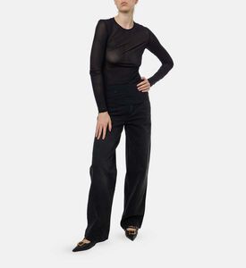 Isabel Marant Mesh Fitted Long-sleeve Top, Model View