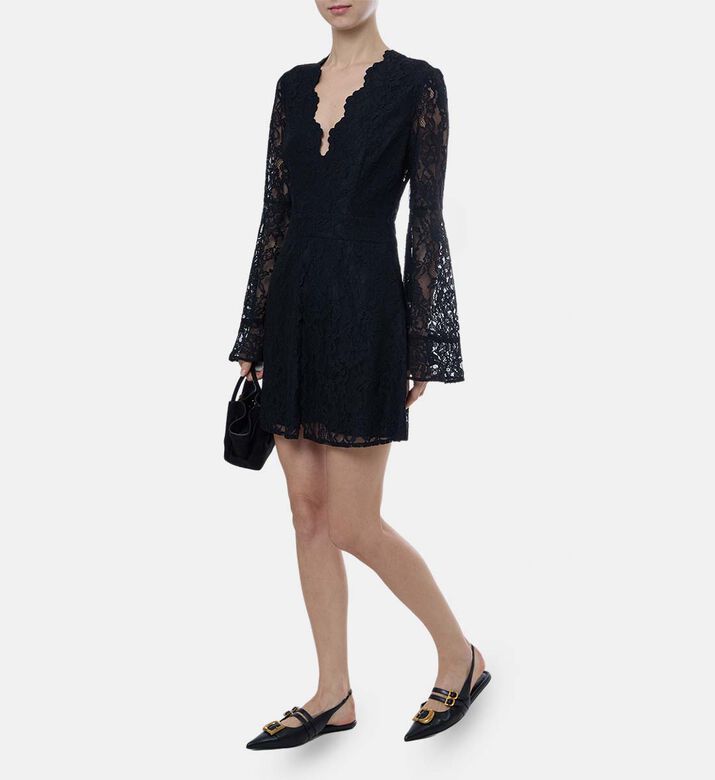 Floral Bell-shaped Sleeves Dress