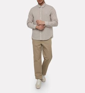 Maison Kitsune Embroidered Logo Pinstripe Shirt, Model View