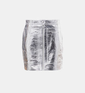 John Metallic Leather Mini Skirt