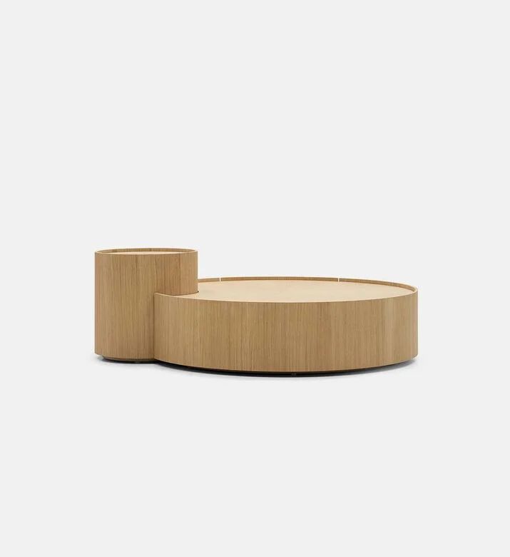 Home Deco and More Moon Oak Veneer Plywood Coffee And Side Table, Packshot View