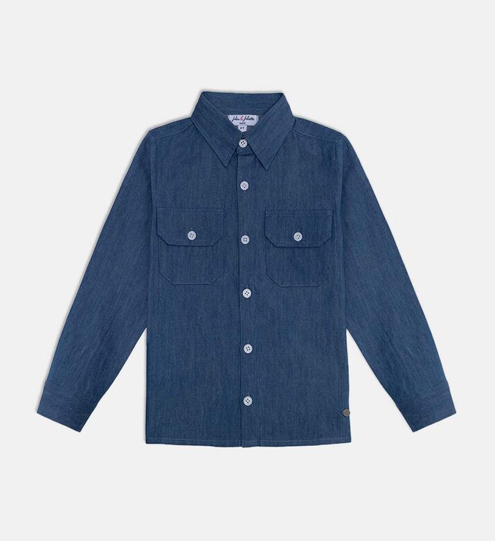 Jules and Juliette Paris Button Closure Long-sleeve Denim Shirt, Packshot View