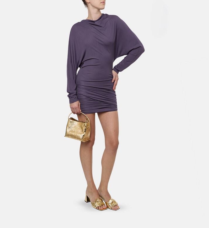 Christopher Esber Drape Round Neck Mini Dress, Model View