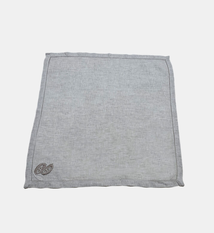 Paisley-embroidered Linen Napkin