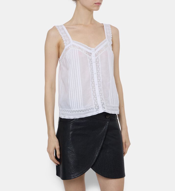 Zadig et Voltaire Sleeveless Lace Trim Top, Model View